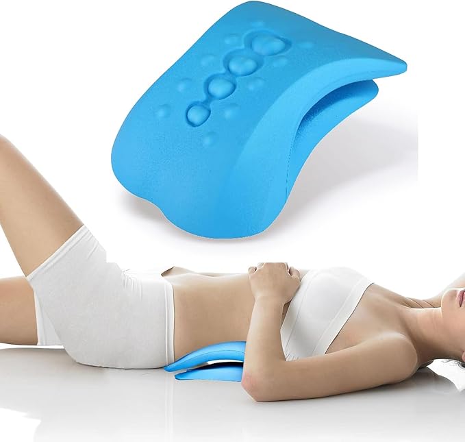 Z3 Back Stretcher for Back Pain Relief, Lower Back Stretcher Back Stretching Cushion, Lumbar Stretcher Device Helps with Spinal Stenosis Herniated Disc Sciatica Nerve, Blue (Blue)
