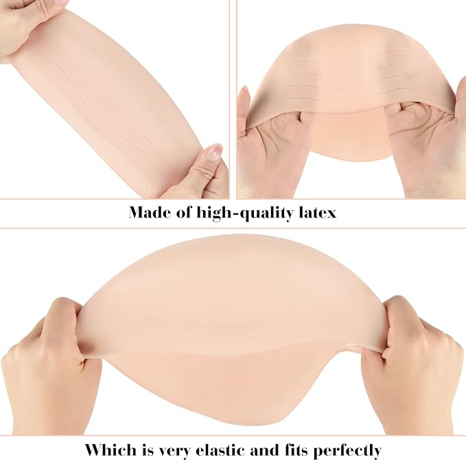 4 PCS Halloween Makeup Latex Bald Cap for Halloween Theme Party Cosplay for adults Women Men Bald Head Wig Cap Bald Hat Costume Accessory
