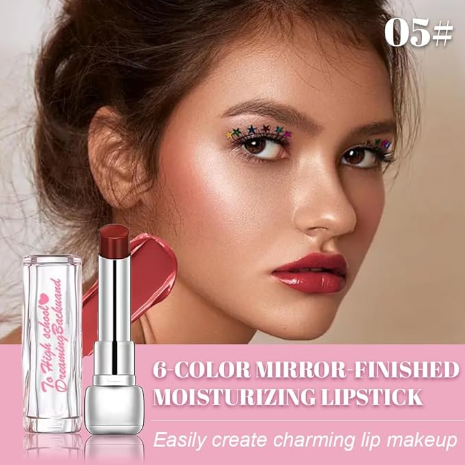 HHLTOH Berry Red Plumper Moisturizing Butter Lipstick for Women, Natural Tinted Lip Balm Shine Nourishing Hydrating Lip Gloss Stain for Dry Lips, Lightweight Lip Liner Care Makeup, Vegan, 1Pc Rose Red