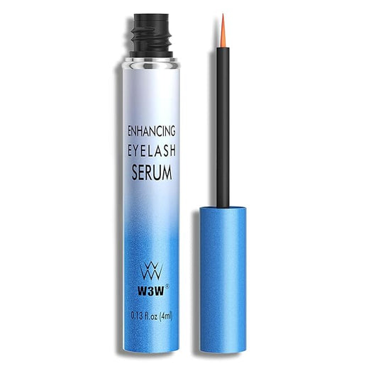 W3W Eyelash Growth Serum – Peptide Lash Enhancer for Longer, Thicker Lashes & Brows – Clinically Proven Natural Botanical Formula with Myristoyl Pentapeptide-4 & Helichrysum Extract (4ml)