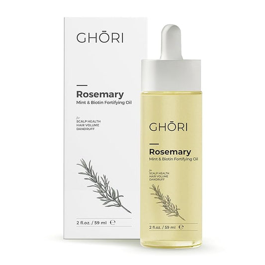 Rosemary, Mint & Biotin Fortifying Hair Oil | Stimulates Hair Growth & Strengthens Follicles| Essential Oils for Healthy Scalp | Fast-Absorbing, Silicone-Free | 2 fl oz (59ml)