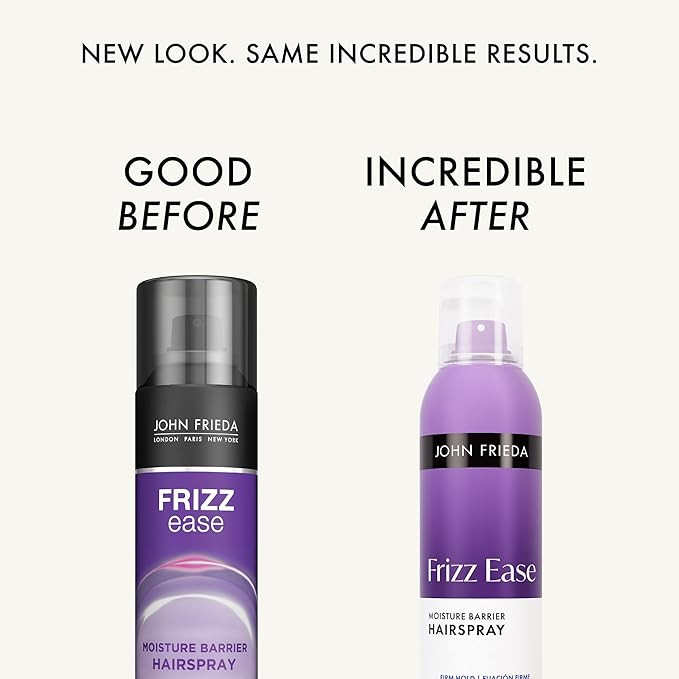 John Frieda Frizz Ease Moisture Barrier Hairspray, Firm Hold Hairspray, Seals Out Moisture, Blocks Frizz, Protects Against Heat, and Keeps Hair Straight with Long-Lasting Hold, 12 Oz, Pack of 2