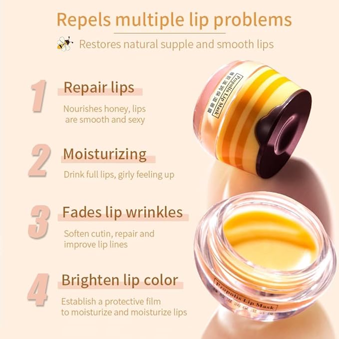 2PCS Bee Lip Balm Honey Pot,Honey