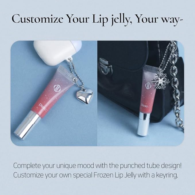 DINTO Frozen Lip Jelly - Icy Cool Plumping Lip Gloss with Metal Tip - High-Shine Non-Sticky Jelly Formula for Fuller, Juicy Lips - Vegan & Cruelty-Free - 0.34 fl oz - Shade 375 Angel