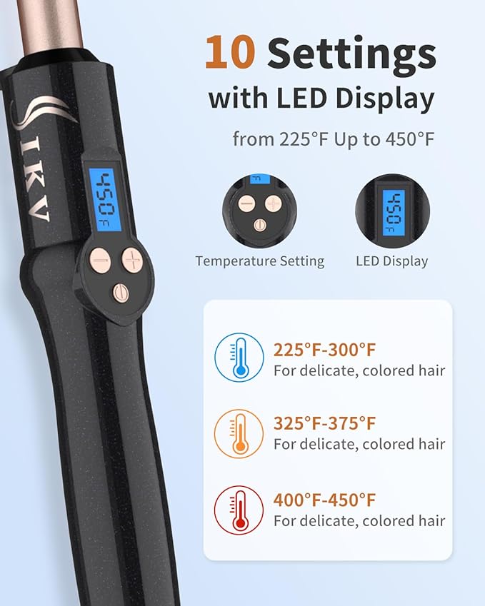 3/4 Inch Curling Wand for Long Hair,Long Barrel Curling Iron Wand for Beach Waves,Dual Voltage Hair Curling Iron Ceramic Thin Barrel