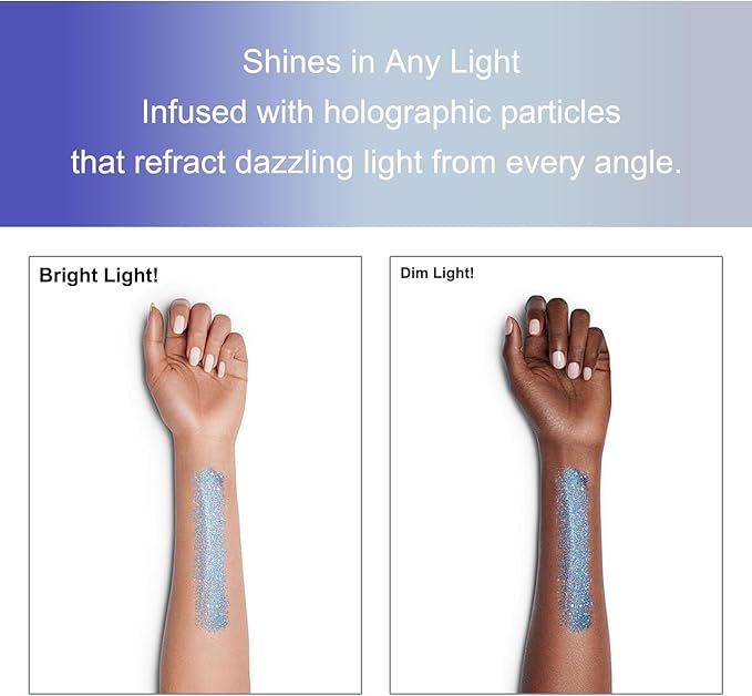 Roll-on Body Glitter Gel Holographic for Face and Hair,Body Glitter Gel Makeup for Kids Women,Body Shimmer Christmas Makeup for Rave Party.(Glint-Rainbow)