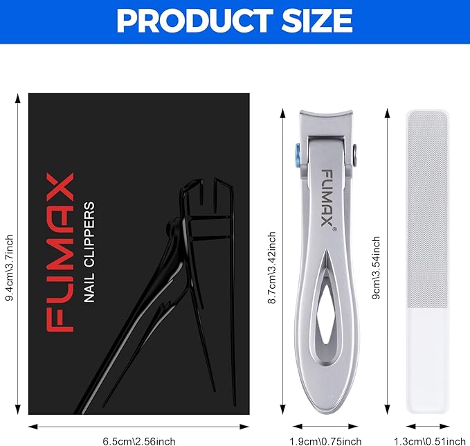 Toenail Clippers for Seniors Thick Toenails, Heavy Duty Nail Clippers for Men with Wide Jaw Opening, Large Toe Nail Clippers for Thick Nails with Long Handle, Sharp Nail Cutter Gifts for Men Women