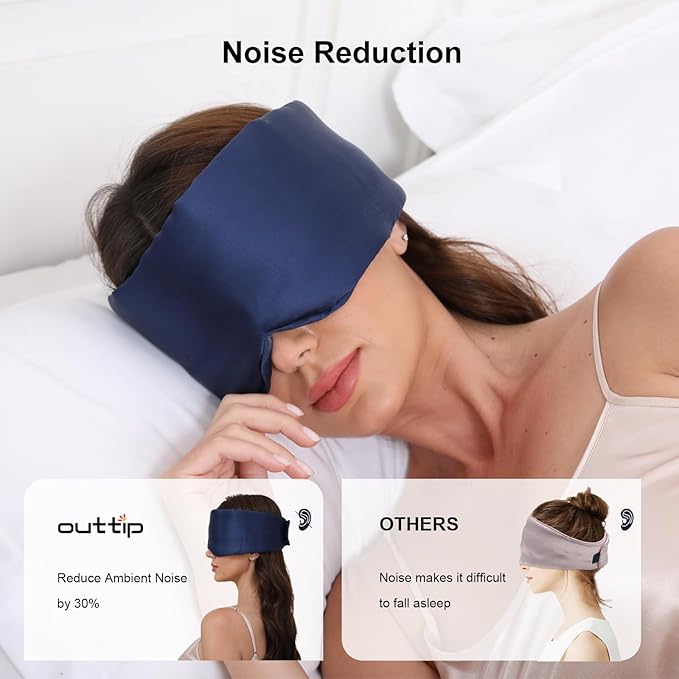 100% Mulberry Silk Sleep Mask for Women & Men Beauty Sleep, Adjustable Blindfold Silk Eye Mask for Sleeping Side Sleepers, Soft Pressure-Free Design for Home, Travel, Office, Napping, Christmas Gift