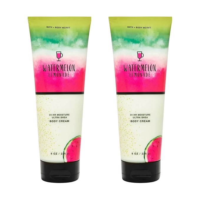 Bath and Body Works Gift Set of of 2 - 8 oz Body Cream - (Watermelon Lemonade)
