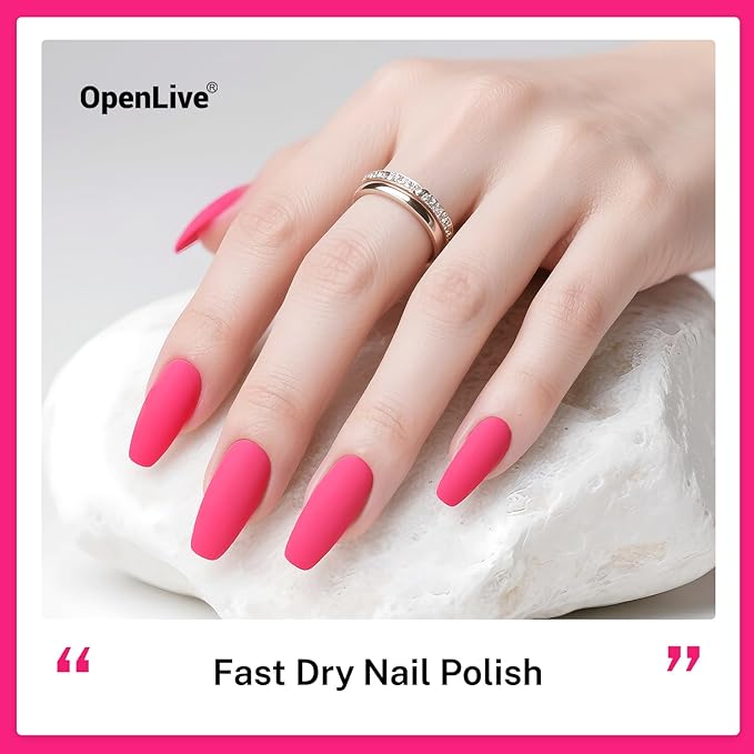 16.5ml Rose Pink Nail Polish Large Volume Quick Dry Nail Polish, Long Lasting Shine, Fingernail Toenail Nail Art DIY Home Travel Nail Art Gift