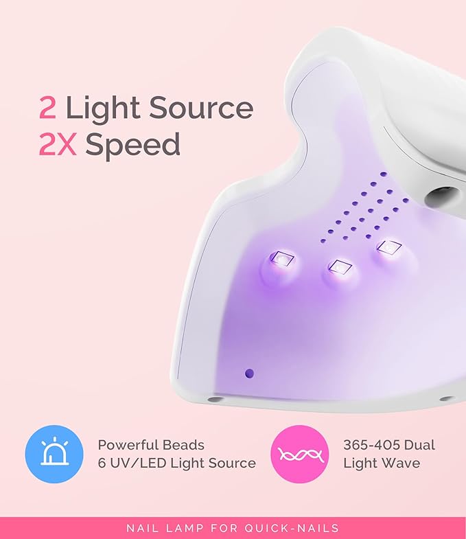 MelodySusie Small Cordless UV Nail Lamp, P-ART06G Rechargeable Portable LED UV Light with Smart Sensor, 4-Finger Curing for All Soft Gels, Especially Half-Cured Gel, Base Coat & Top Coat, White