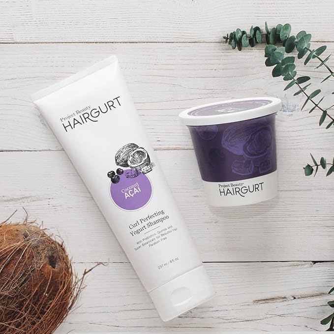 Hairgurt Coconut Acai Curl Perfecting Hair Set – Shampoo + Conditioner + Mask – Defines & Moisturizes Curly and Wavy Hair – Sulfate-Free, Natural Ingredients