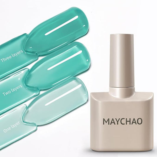 MAYCHAO 15ML Jelly Tropical Aqua Gel Nail Polish 1Pc Transparent Aqua Gel Polish Soak Off UV LED Translucent Nail Polish Nail Art Starter Manicure Salon DIY at Home, 0.5 OZ