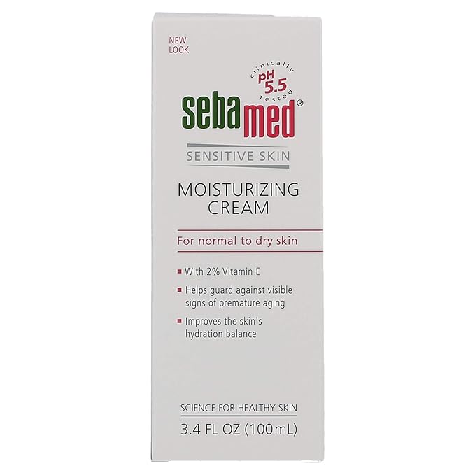 SEBAMED Moisturizing Face Cream with Pump for Sensitive Skin Antioxidant pH 5.5 Vitamin E Hypoallergenic 3.4 Fluid Ounces (100mL) Ultra Hydrating Dermatologist Recommended Moisturizer