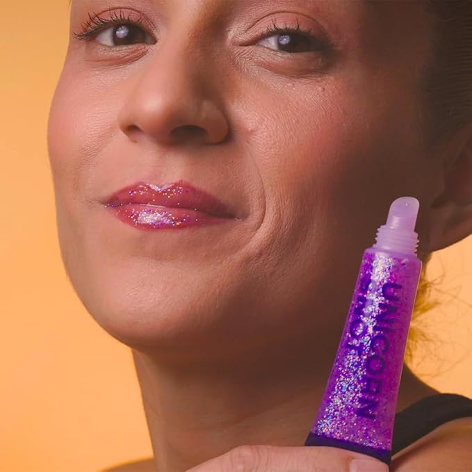 UNICORN SNOT Glitter Lip Gloss - Sparkly Lip Shine - Stocking Stuffers for Women, Gifts for Teen Girls - Vegan & Cruelty-Free Non-Sticky Formula Gloss Glitter Makeup - Holographic Purple (Orchid)