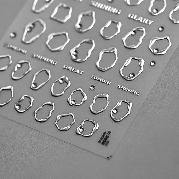 Gold Nail Art Stickers 5d Embossed Gold Nail Decals for Nail Art Designs Self Adhesive Silver Nail Stickers Decals Rhinestone Nail Supplies for Women DIY Manicure Accessories 2Pcs