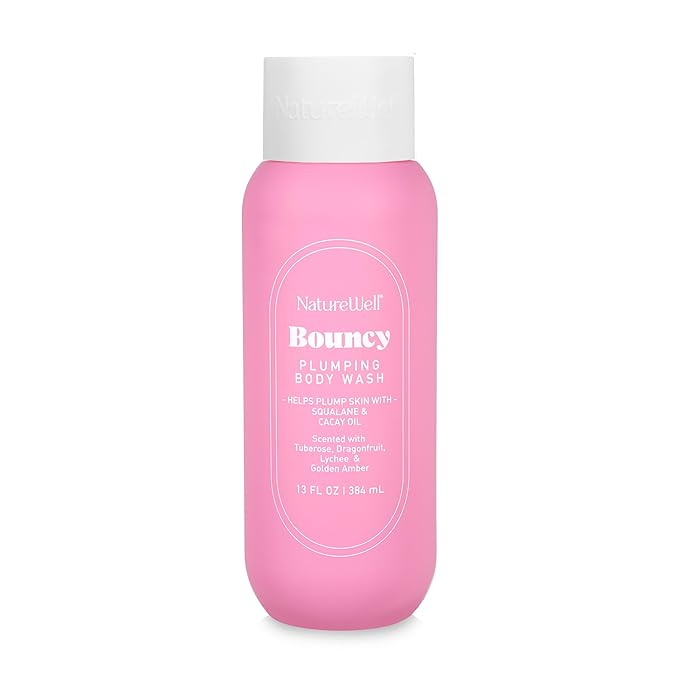 NATURE WELL Bouncy Plumping & Cleansing Body Wash, Infused With Squalane & Cacay Oil, Scented With Tuberose, Dragonfruit, Lychee & Golden Amber, 13 Fl Oz