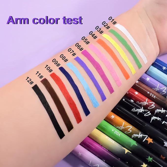 evpct Black Matte Liquid Eyeliner Waterproof Smudge Proof, Black Eye Liner Liquid Liner for Face Body Paint, Long-lasting Eyeliner Waterline Thin Quick-dry Eyeliners Pencil Eye Makeup Stay all Day