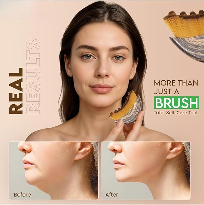 Lymphatic Contour Face Brush,Contour Face Brush for Lymphatic Drainage,Dry Lymphatic Drainage Massager,Ergonomically Designed to Fit The Skin Precisely-1PCS