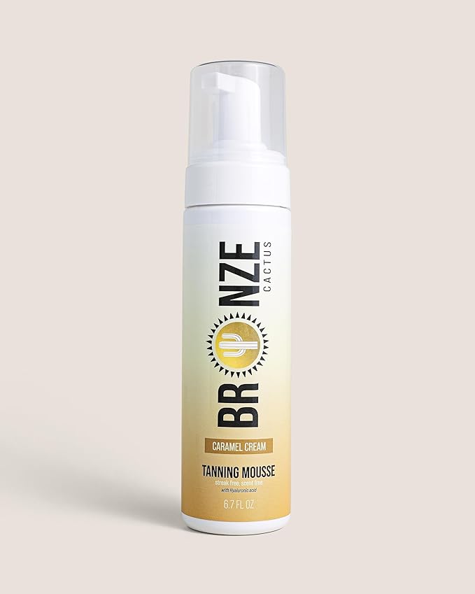 Bronze Cactus Caramel Cream Tanning Mousse | Easy Application & Instant Gratification | Dries Immediately Without Leaving You Sticky | Non-Scented, Streak Free