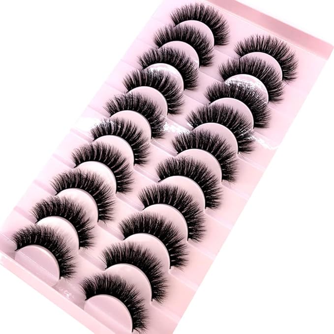 HBZGTLAD Soft Mink Eyelashes 3D Curl Winged End Eye Elongated Fake Lashes Thick Handmade Natural False Eyelash Messy Cross Lash Wholesale (FT-07)