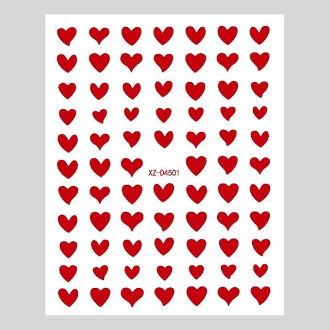 12 Sheets Valentines Nail Art Stickers Love Heart Nail Stickers Lip Nail Decals Red Self Adhesive Love Nail Art Supplies for Women Girls DIY Manicure Nail Art Decorations