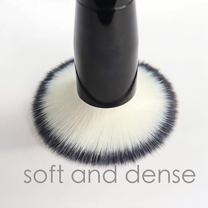 Makeup Brush Foundation Brush Kabuki Flat Top Face Brushes for Liquid Cream or Flawless Powder Buffing Stippling Concealer (Black)
