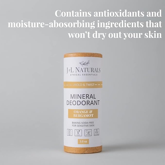 J&L Naturals Mineral Deodorant | Baking Soda-Free, 100% Natural, Sustainable Skin Care | Sensitive Deodorant For Women & Men | Aluminum Free, Vegan, Cruelty-Free (Floral & Fruity, 3 Oz (Pack of 4))