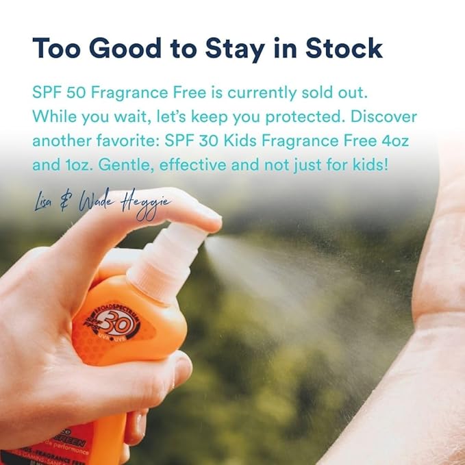 KINeSYS Fragrance Free Clear Spray Sunscreen For Sensitive Skin, SPF 50, Hypoallergenic, Broad Spectrum UVA-UVB Protection For Face & Body; PABA And Oxybenzone FREE, 170+ Sprays, 1 Fl. Oz (Pack Of 2)
