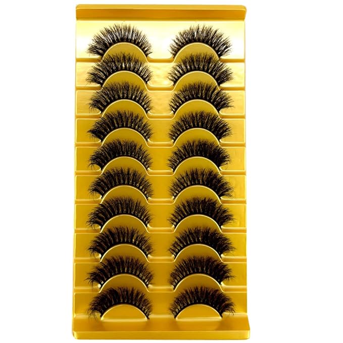HBZGTLAD Soft Mink Eyelashes 3D Curl Winged End Eye Elongated Fake Lashes Thick Handmade Natural False Eyelash Messy Cross Lash Wholesale (XT18)