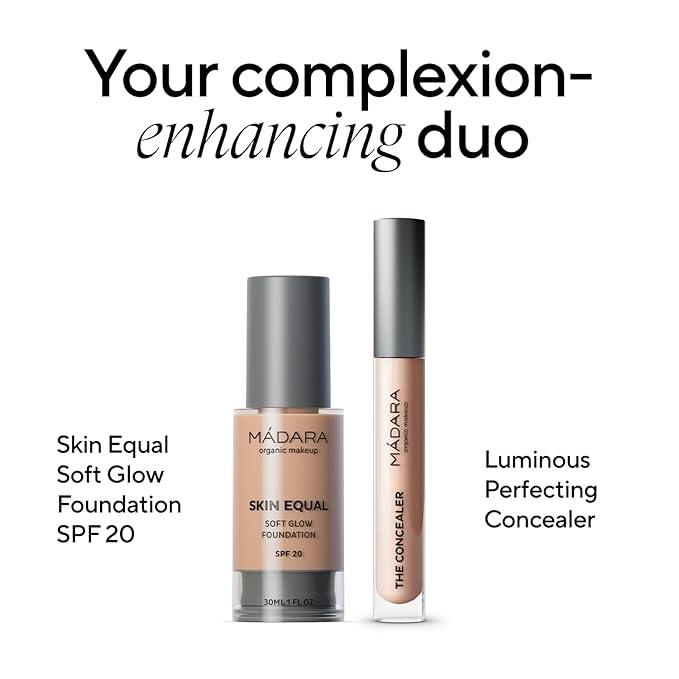MÁDARA Organic Skincare | Skin Equal Soft Glow Foundation SPF15 ROSE IVORY 30-30ml, Mineral foundation with hyaluronic acid, Buildable medium coverage, Dewy foundation, Vegan, COSMOS certified