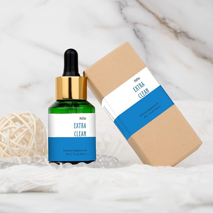 Extra Clean Fragrance Oil, MitFlor Fresh Diffuser Oil Scents, 30ml Premium Essential Oil for Diffuser, Soap & Candle Making, Long-Lasting and Refreshing