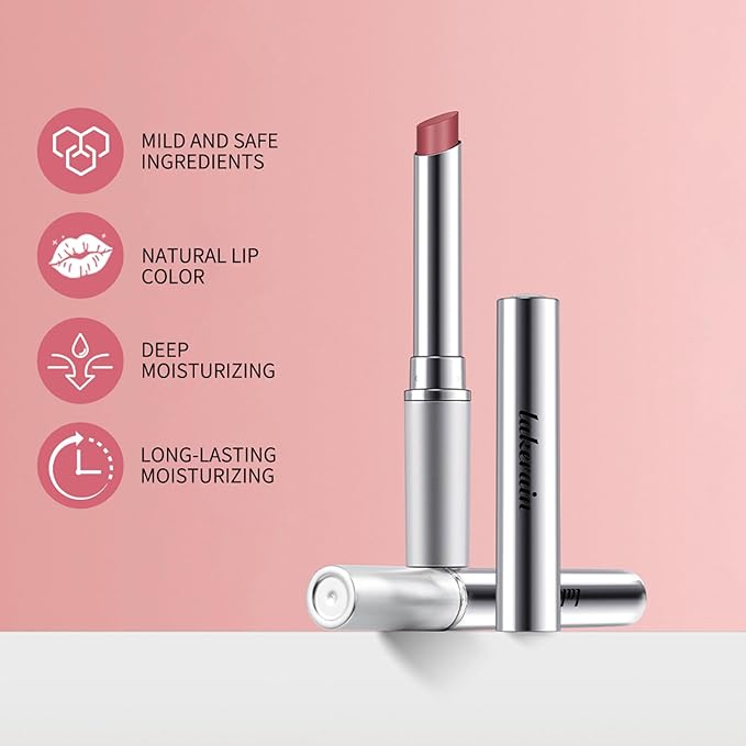 2PCS Honey Lipstick Tinted Lip Balm - Sheer Hydrating for All Skin Tones - Moisturizing Lip Color, Nourishing for Dry Lips (Pink)
