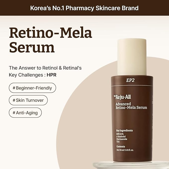 Dr.Reju-All Repair & Tone Duo: Advanced PDRN Rejuvenating Cream + Advanced Retino-Mela Serum - Face Moisturizer & Retinol Serum for Firming & Smooth Skin, Korean Pharmacy Anti-Aging Skin Care