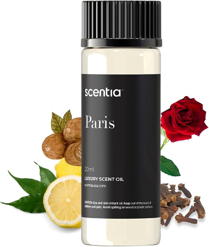 Scentia Diffuser Oil Inspired by The Hotel Costes Paris - 20 mL 0.67 fl oz - Fragrance Oil Blend Rose, Clove & Sandalwood for Aromatherapy Diffuser & Humidifiers - Paris, Thanksgiving Gift