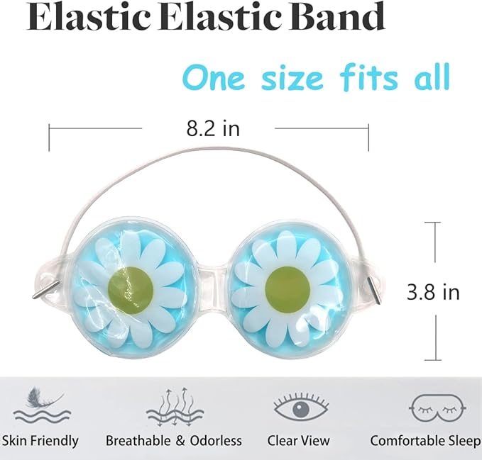 Cooling Eye Mask, Reusable Cold Eye Mask for Hot Cold Treatment for Eye Strain, Eye Swelling, Eye Redness, Puffy Eyes, Dark Circles, Smooth Fine Lines, and Eye Recover Surgery. 5 Packs