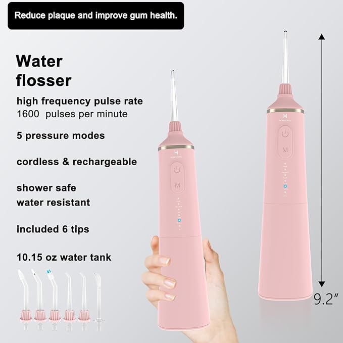 Upgraded Pro Dental Care Kit: 5-Mode Water Flosser & 50,000 VPM Sonic Electric Toothbrush | Premium Oral Clean Set with Enhanced Cleaning Modes, Larger Tank & Refined Design for Advanced Gum Health