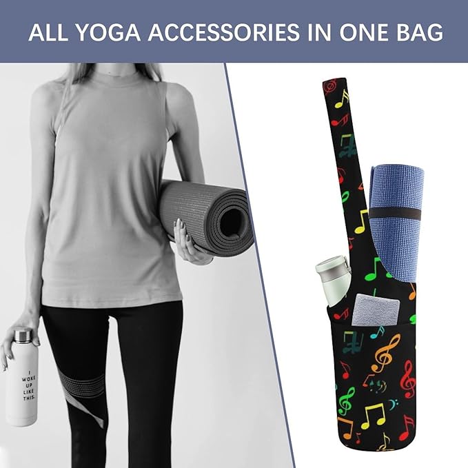 Portable Single Shoulder Yoga Mat Bag Carrier with Pocket Spacious Storage for Yoga Gym Fitness