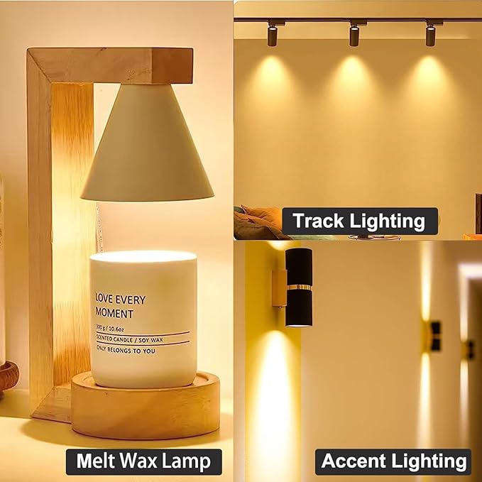Vinaco Halogen GU10+C 120V 50W Long Lasting, Candle Warmer lamp Bulb 50 watt Warm White 2800K, Dimmable 50watt MR16 with Glass Cover for Track Lighting, Range Hood, Pack of 6
