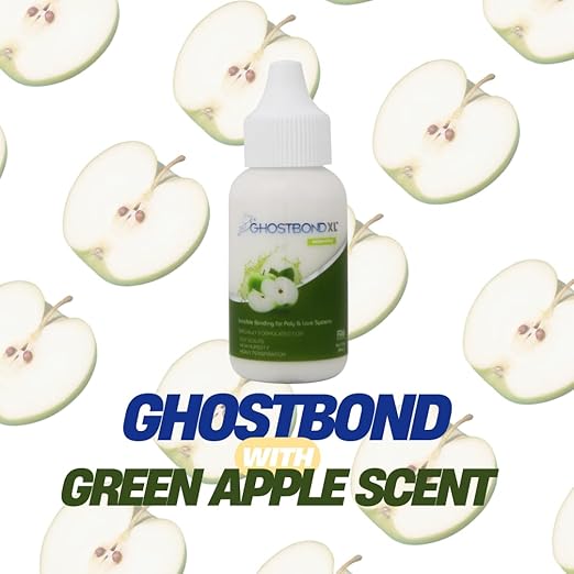 GHOSTBOND XL Hair Replacement Adhesive - 1.3oz - Invisible Bonding Wig Glue: Extra Moisture Control - Water & Oil-Resistant, Light Hold for Poly and Lace Hairpiece, Wig, Toupee Systems, (Green Apple)
