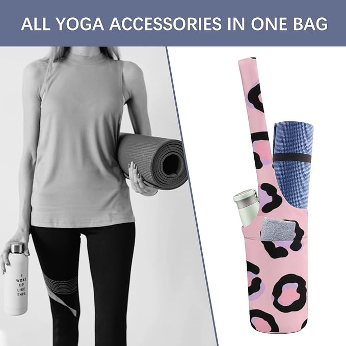 Yoga Mat Bag for Women, Stylish Yoga Mat Tote Sling Carrier Bag, Long Strap Exercise Mats Totes Sport Storage Bag