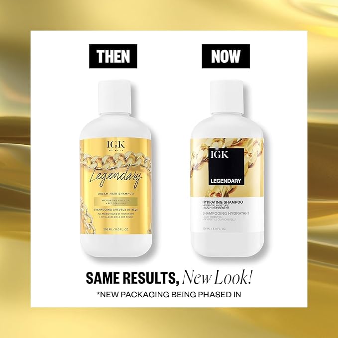 IGK LEGENDARY Dream Hair Shampoo & Conditioner Set | Hydration + Softness + Shine | Vegan + Cruelty-Free | 8 oz (Pack of 2)
