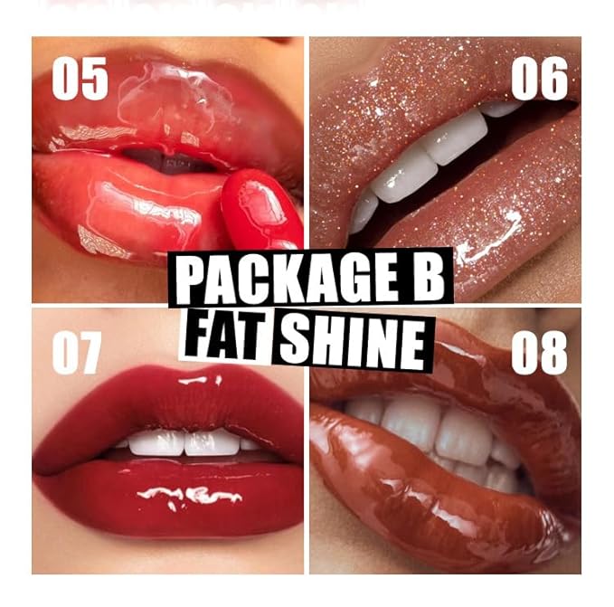 4 Colors Lip Oil Lip Glaze, Big Brush Lip