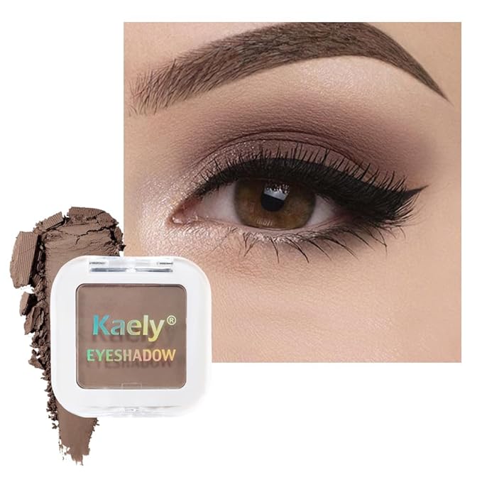 Buildable Matte Eyeshadow Makeup Palette Single - Light Cocca Shades | Creamy Pressed Powder for Easy Blending | Mini Travel Palette for Women | Everyday Natural Eye Makeup