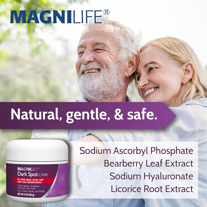 MagniLife Dark Spot Care, 2 oz, No Bleach Formula for Pigmentation, Liver Spots, Scars, Discoloration & Uneven Skin Tone, With Bearberry & Licorice Root Extract, For Face, Chest, Hands and Body