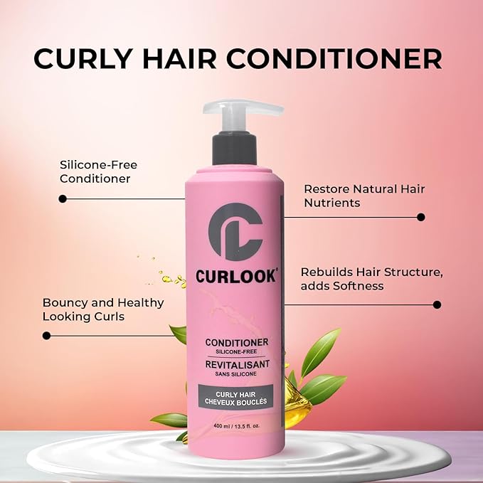 CURLOOK Curly Hair Conditioner | Silicone-Free - 400ml (13.5 oz) | Highly Moisturizing, Strengthens Hair | Made in Canada Curly Hair Products