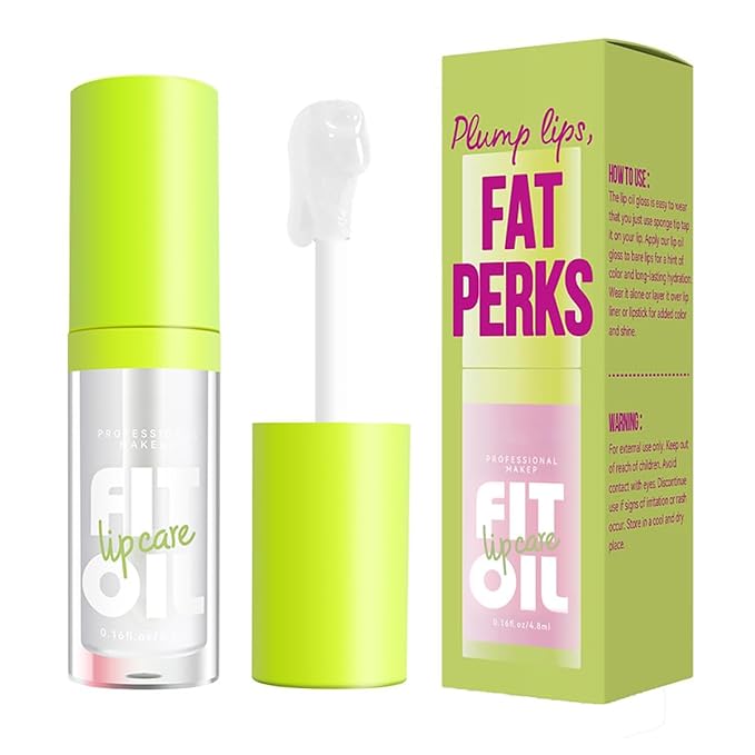 8 Colors Lip Oil Lip Glaze, Hydrating Lip Glow Oil Big Brush Head Shiny Moisturizing Lip Gloss, Long Lasting Non-sticky Fresh Transparent Tinted Plumping Lip Oil (# 01)