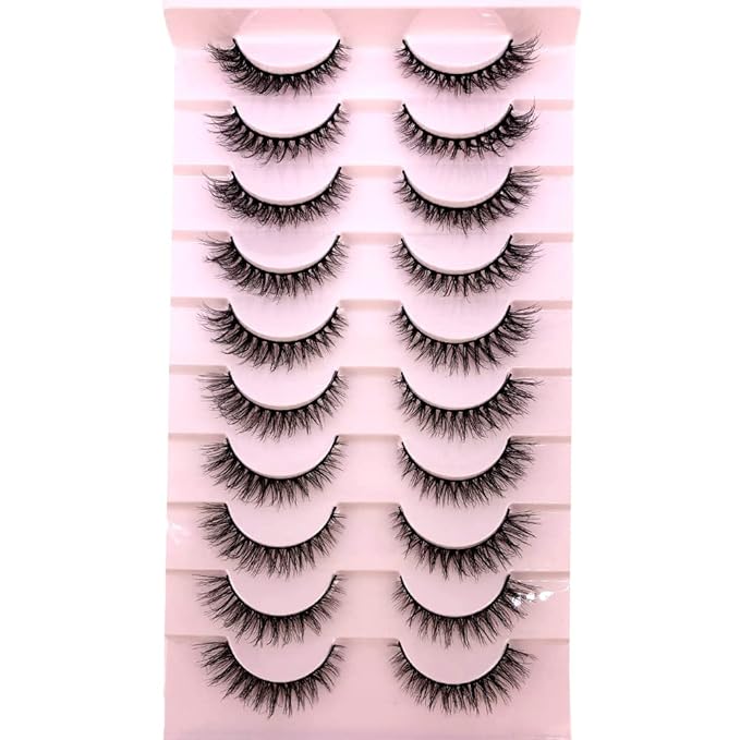 HBZGTLAD Soft Mink Eyelashes 3D Curl Winged End Eye Elongated Fake Lashes Thick Handmade Natural False Eyelash Messy Cross Lash Wholesale (FT-05)