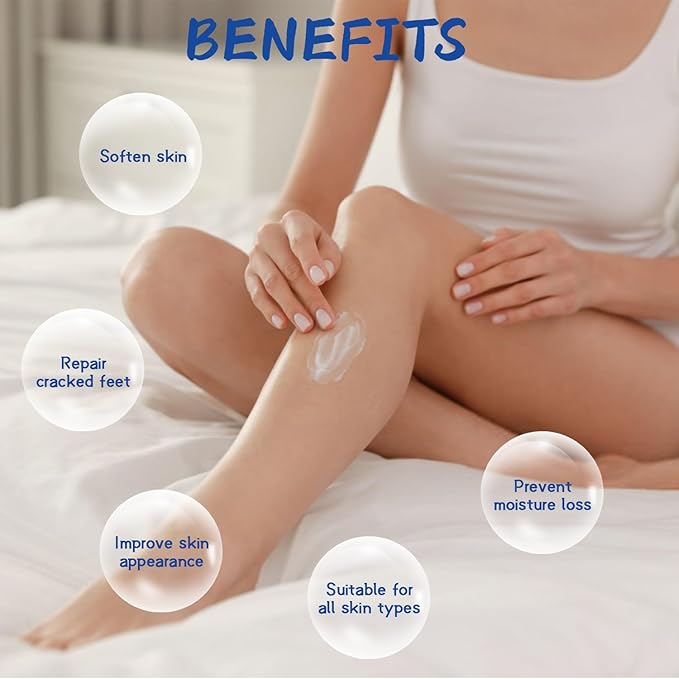 Urea 60% with 2% Salicylic Acid Foot Cream - Lotion For Dry & Cracked Feet Elbows Heels Hands, Hydrates & Nourish Foot Care for Softening & Moisturizing, Smoothing Skin Women Men, 5.3 oz (60%, 150ml)