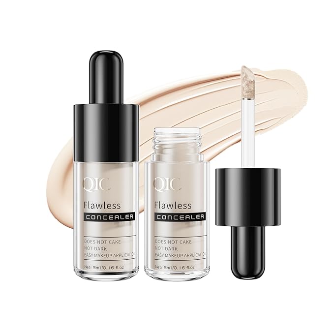 2 Pcs Liquid Concealer Makeup, Eye Concealer, Full Coverage Concealer For Dark Circle Reduces Look of Fine Lines & Blemishes, Buildable Coverage (PORCELAIN)